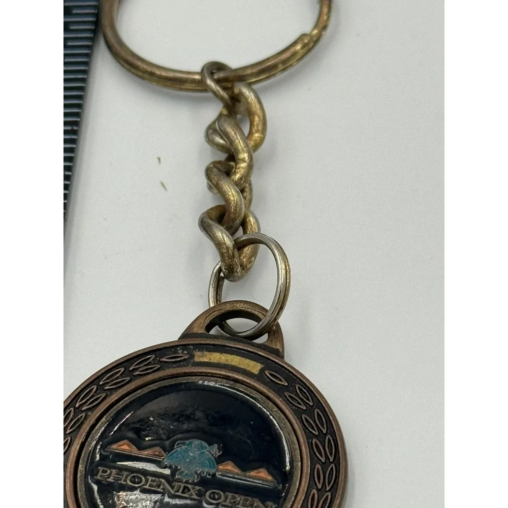 Vintage Phoenix Open Golf Tournament Keychain Bronze‎ Thunderbird Logo Souvenir